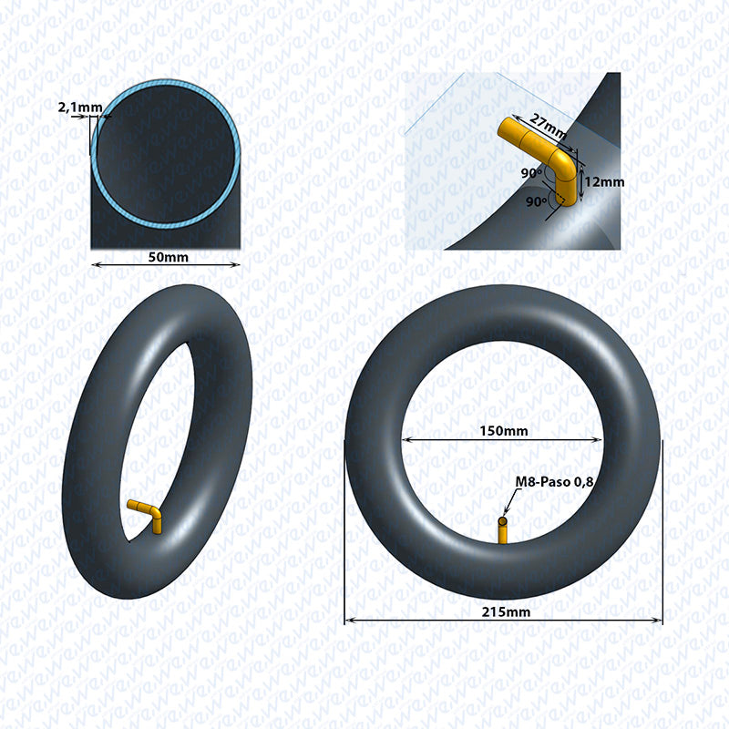 Air hose with angle valve 90º 8.5x2 