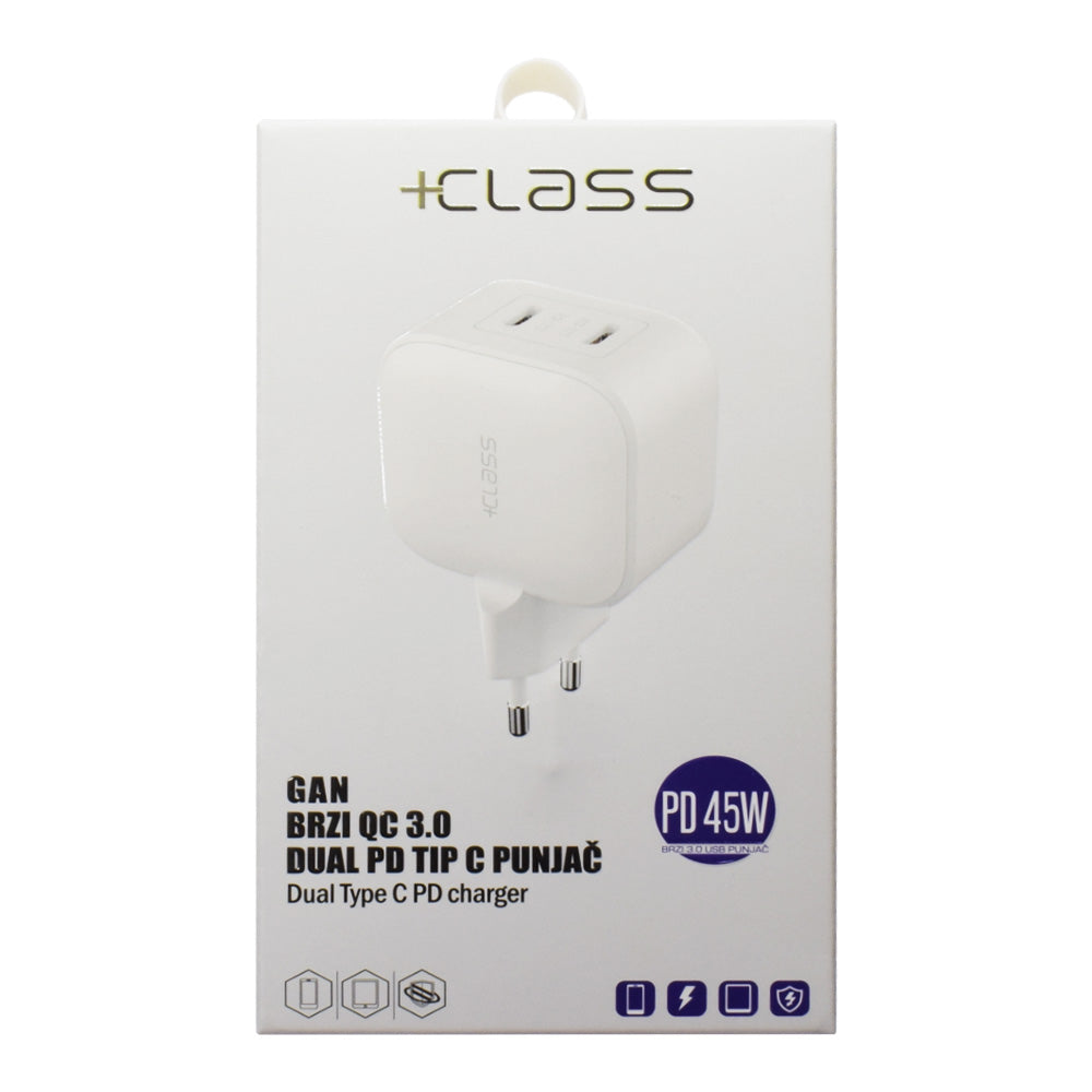 +CLASS PUNJAČ USB-C 45WQC 3.0 BIJELI