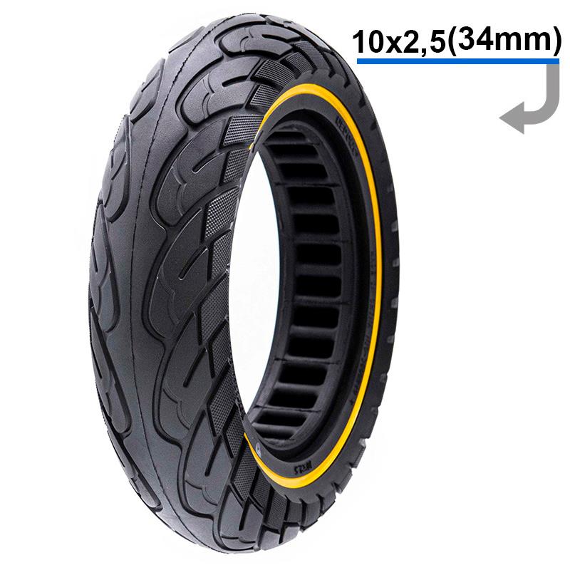 Ultra light solid tire 10x2.5-6.1/B34 - yellow line