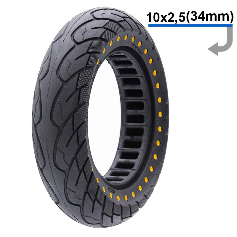 Ultra light solid tire 10x2.5-6.1/B34 - yellow dots