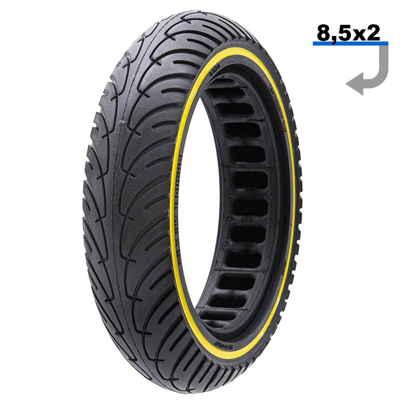 Ultra light solid tire 8.5x2-6.1/B34 - yellow line