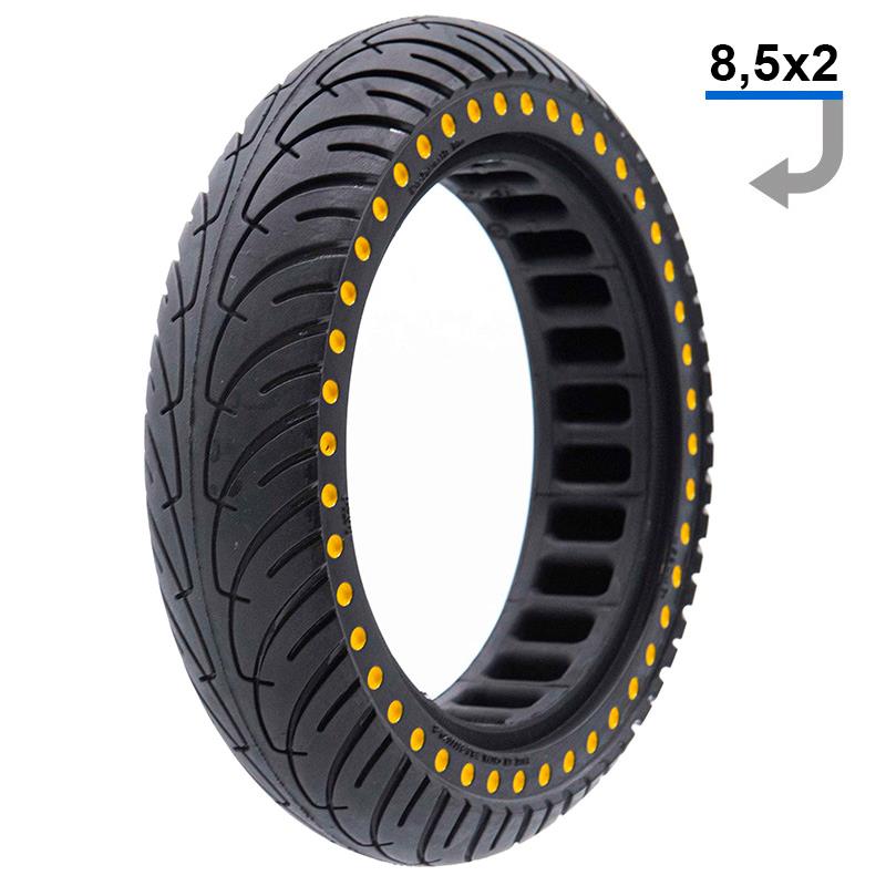 Ultra light solid tire 8.5x2-6.1/B34 - yellow dots