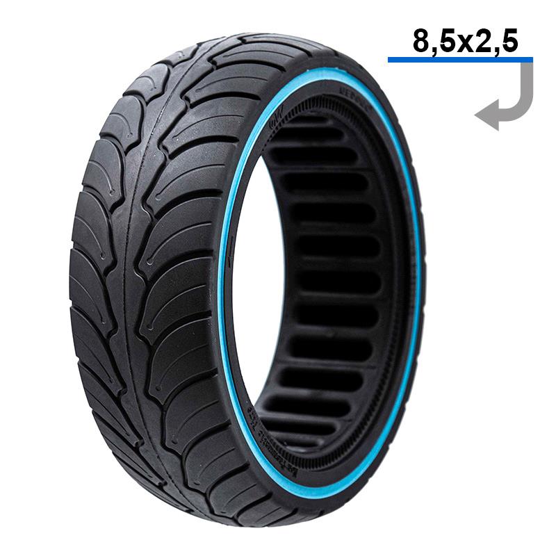 Ultra light solid tire 8x2.5-6.1/B58 - blue line (fits DUALTRON Mini)