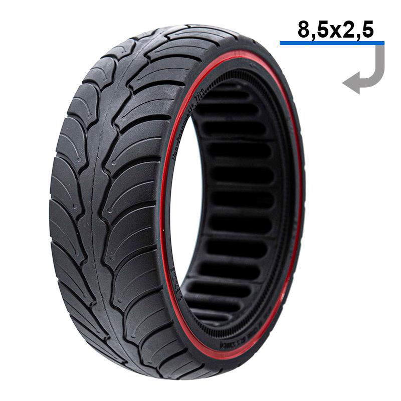 Ultra light solid tire 8x2.5-6.1/B58 - red line (fits DUALTRON Mini)