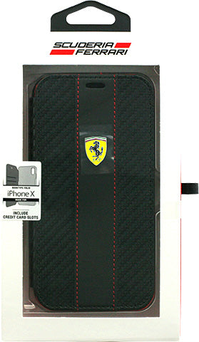 FERRARI CASE FOR IPHONE X/XS RACING SHIELD ON TRACK CARBON