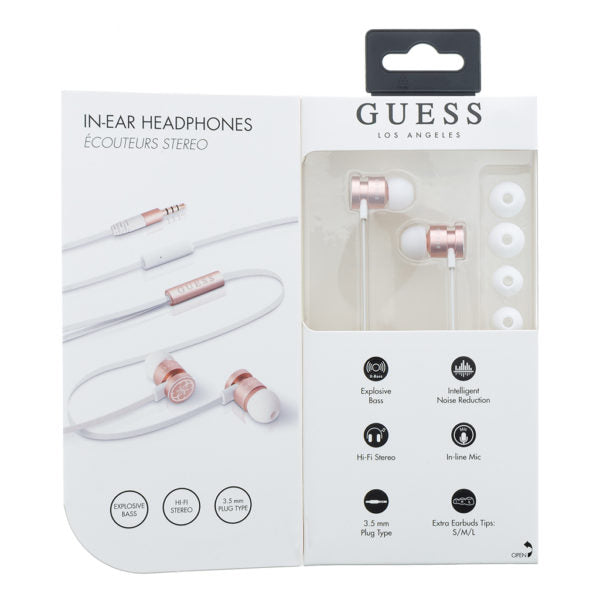 GUESS HEADPHONES MP3 WHITE&amp;LIGHT PINK ORIGINAL
