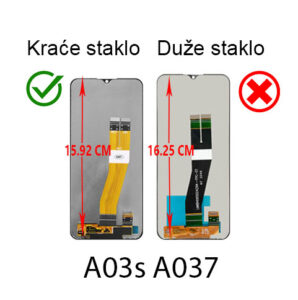 LCD Samsung A03s A037 + touch Crni Orig. CH (Kraće staklo)